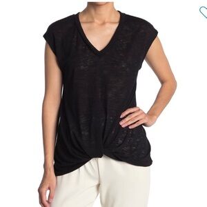 Pleione Black Short Sleeve Top